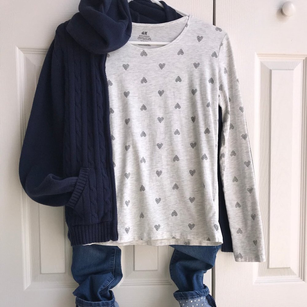 H&M Organic Cotton Long Sleeve Shirt Size 12-14